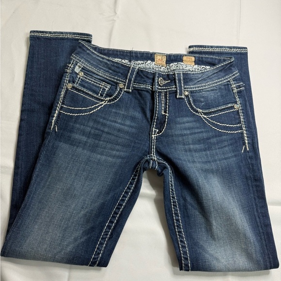 Studio Blue Boot Cut Jeans with Embroidered‎ Design - Picture 6 of 11